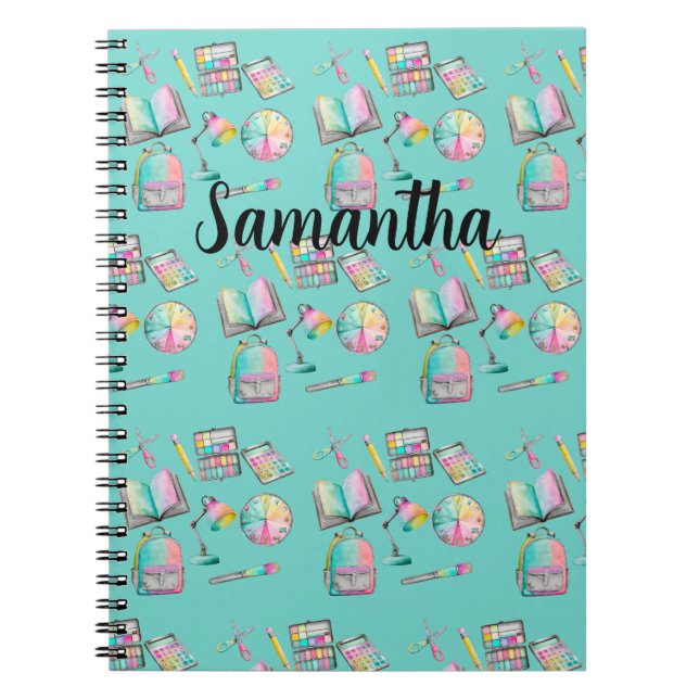 Caderno Espiral de Material Escolar Personalizado (Frente)