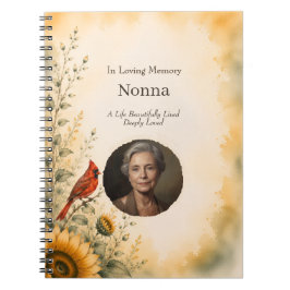 Caderno Espiral de Memorial de Foto Personalizado