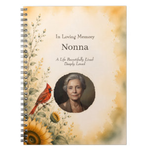 Caderno Espiral de Memorial de Foto Personalizado