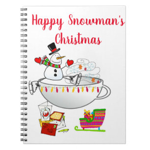 Caderno Espiral de Natal Boneco de Neve