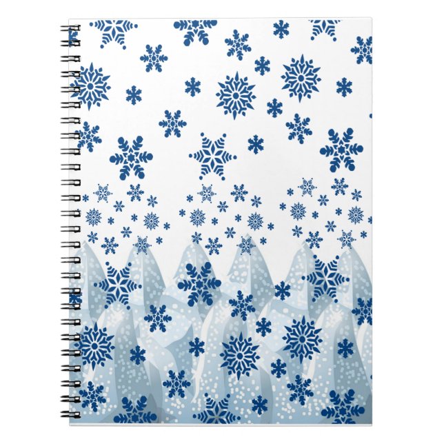 Caderno Espiral de Natal Floco de Neve (Frente)