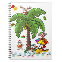 Caderno Espiral de Natal Papai Noel Beach Bum