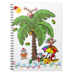 Caderno Espiral de Natal Papai Noel Beach Bum