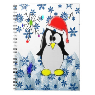 Caderno Espiral de Natal Pinguim