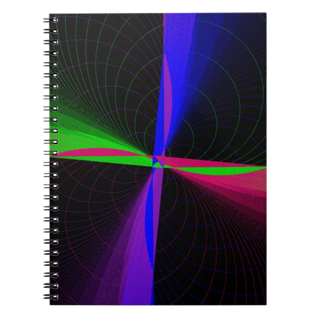 Caderno Espiral de Onda Geométrica em Quatro Direç (Frente)