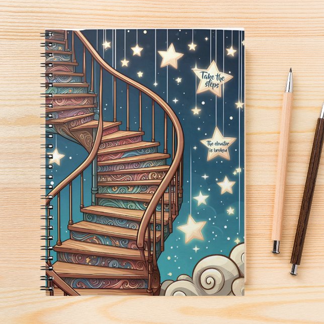 Caderno Espiral Dê os passos que o elevador está quebrado - trabal (Criador carregado)