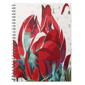 Caderno Espiral de Papoula Abstrata