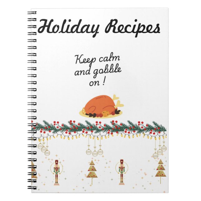 Caderno espiral de receitas de feriados (Frente)