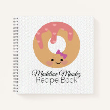 Caderno espiral de receitas para crianças Donut Ba