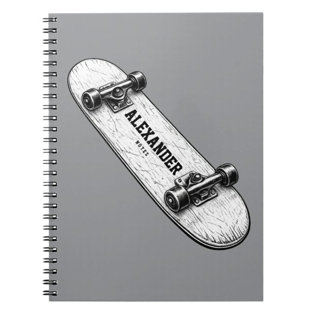 Caderno Espiral de Skate Personalizado para crianç (Frente)