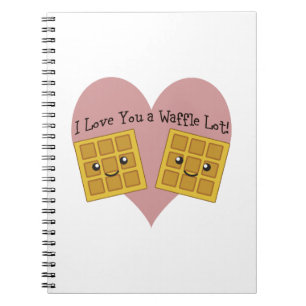 Caderno Espiral De um Kawaii eu te amo Waffles bonitos do lote