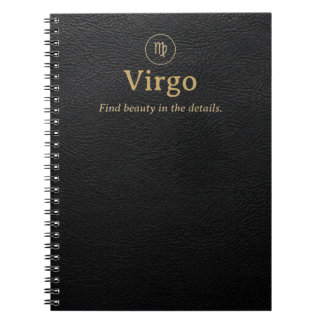 Caderno Espiral de Virgem - Aparência de Couro Sin