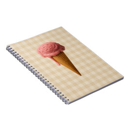 Caderno espiral de volta à escola rosa e bege