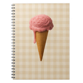 Caderno espiral de volta à escola rosa e bege