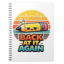 Caderno Espiral De Volta a Isso Novamente Lápis Engraçado Design E