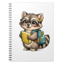 Caderno Espiral de Volta às Aulas de Guaxinim Inte