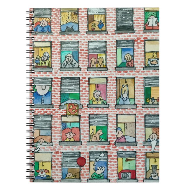 Caderno espiral de Windows do prédio de (Frente)