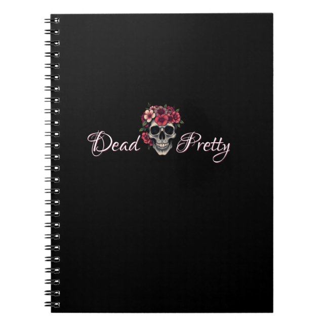 Caderno Espiral Dead Pretty Floral Skull Spiral Notebook (Frente)