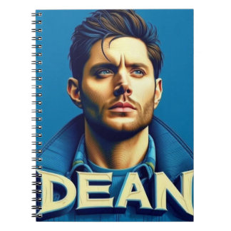 Caderno Espiral Dean sobre fundo azul