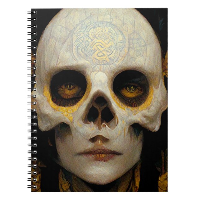 Caderno Espiral Death Mask Fantasy Sci-Fi Art (Frente)