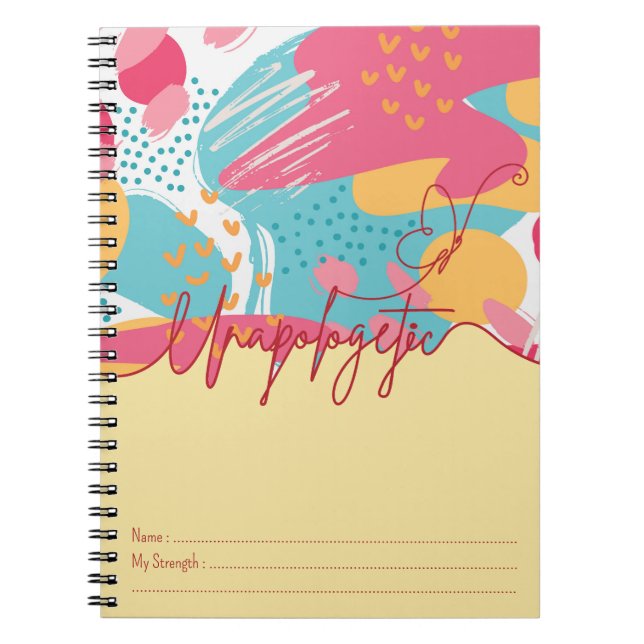 Caderno Espiral Declaração Feminina Ousada e Sem Desculpas (Frente)
