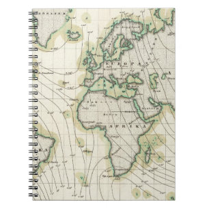 Caderno Espiral Declinação magnética do mundo