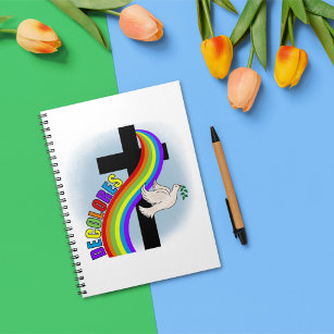 Caderno Espiral DeColores Cursillo Rainbow com Cross and Peace Do