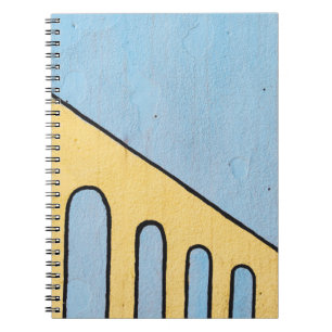 Caderno Espiral Décor de parede amarela e azul