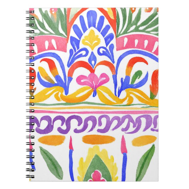 Caderno Espiral decor romeno tradicional (Frente)