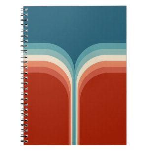 Caderno Espiral decoração Colorida com arco duplo estilo Retro
