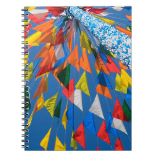 Caderno Espiral Decoração de Bandeira Triangular