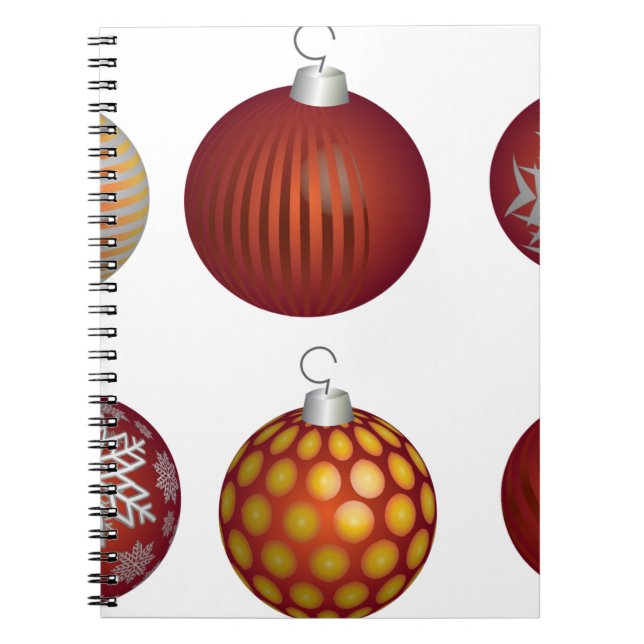 Caderno Espiral decoração de bola de Natal (Frente)