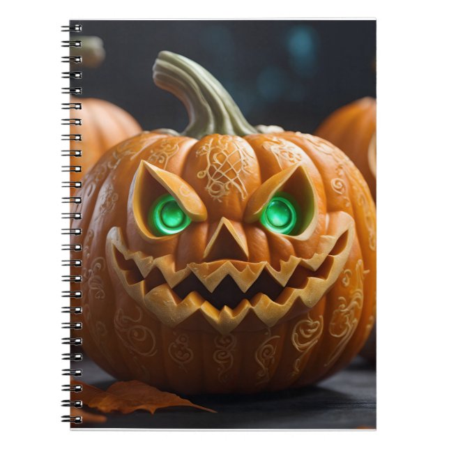 Caderno Espiral decoração de halloween design (Frente)