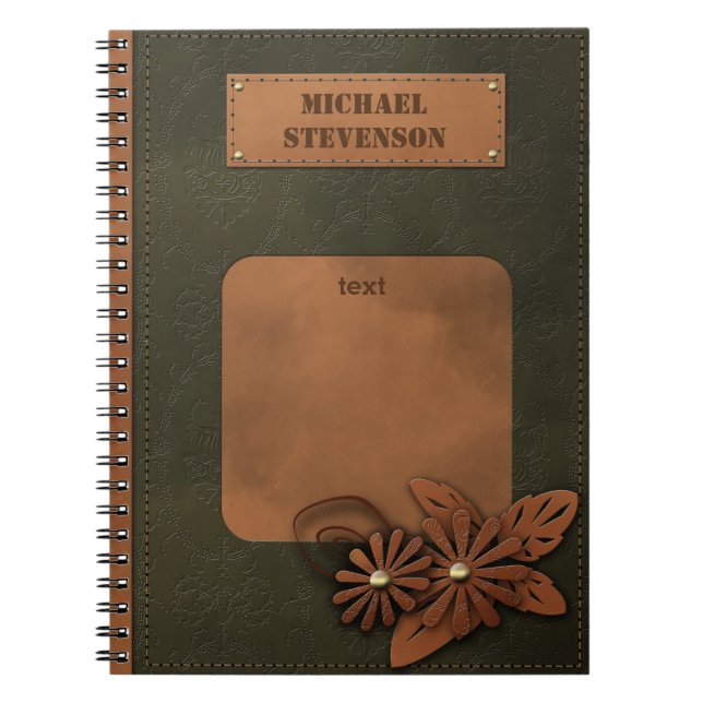 Caderno Espiral Decoração do couro (Frente)