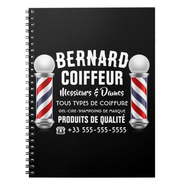 Caderno Espiral Décoration de salon de coiffure (Frente)