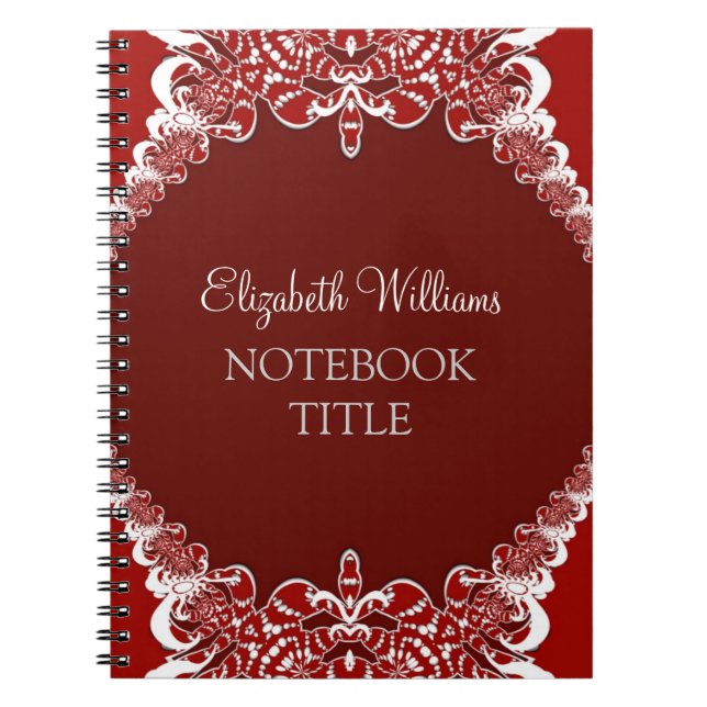 Caderno Espiral Deep Red Tribal Batik Notebook (Frente)