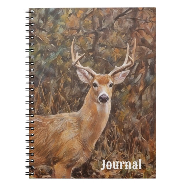 Caderno Espiral Deer Buck Antlers Art Diário (Frente)