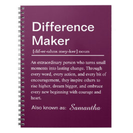 Caderno Espiral Definição de Criador de Diferenças Personalizadas