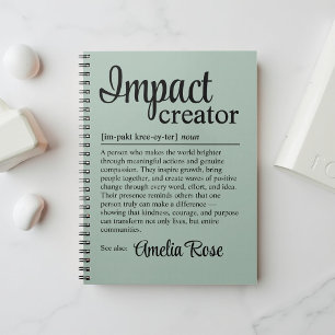 Caderno Espiral Definição de Criador de Impacto Personalizado Apre