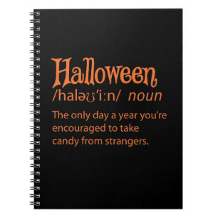 Caderno Espiral Definição de Dicionário Engraçado do Halloween