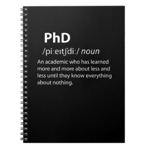 Caderno Espiral Definição de Dicionário Engraçado PhD
