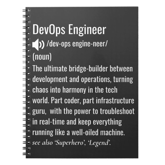 Caderno Espiral Definição de engenheiro DevOps (Frente)