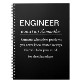 Caderno Espiral Definição de Engenheiro Personalizada