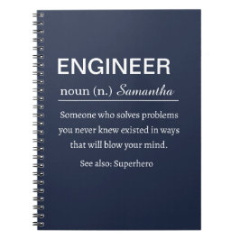 Caderno Espiral Definição de Engenheiro Personalizada
