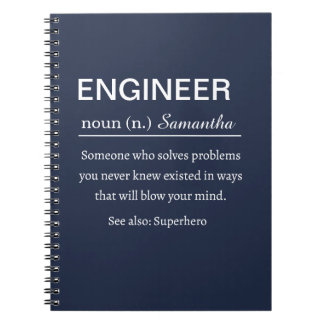 Caderno Espiral Definição de Engenheiro Personalizada