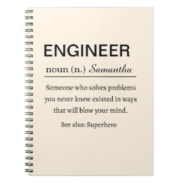Caderno Espiral Definição de Engenheiro Personalizada
