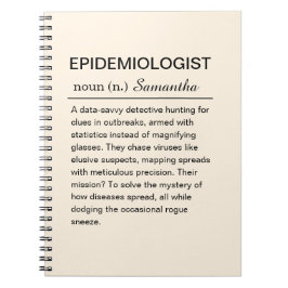 Caderno Espiral Definição de Epidemiologista Engraçado Personaliza