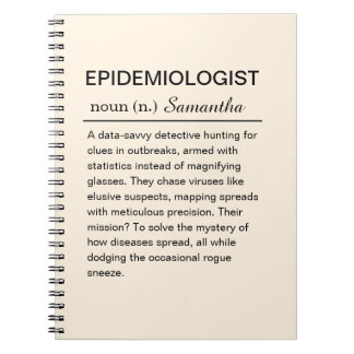 Caderno Espiral Definição de Epidemiologista Personalizada e Diver