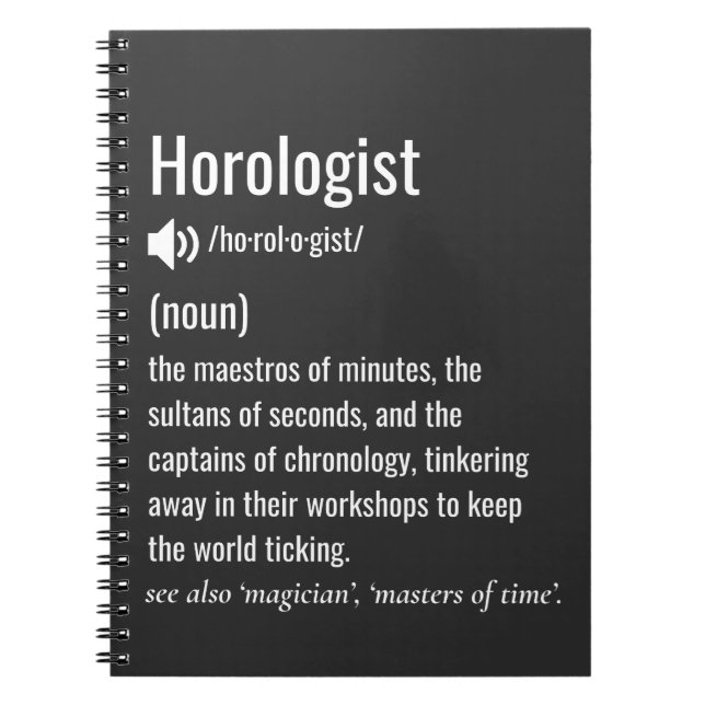 Caderno Espiral Definição de Horólogo (Frente)