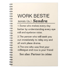 Caderno Espiral Definição de Melhor Amiga no Trabalho Personalizad